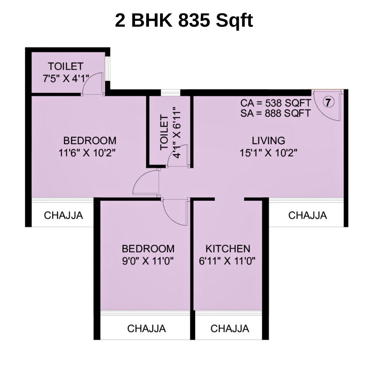 1 BHK Type B